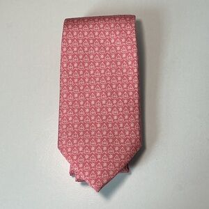 Vineyard Vines Pink and White Sailboat Tie